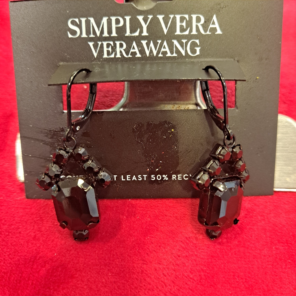 Simply Vera Vera Wang Black Drop Earrings